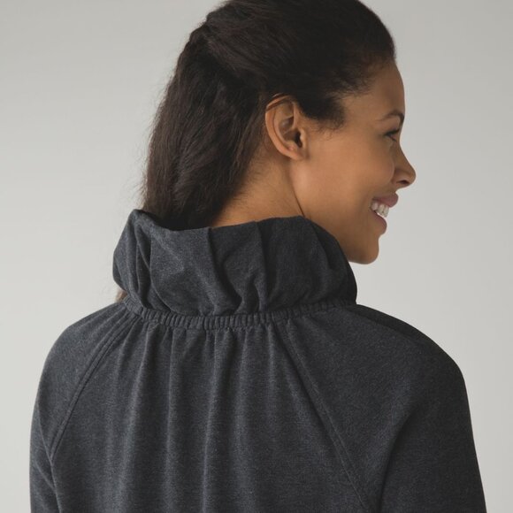 Lululemon After All Pullover In Heathered Black Size 4 - Picture 4 of 11
